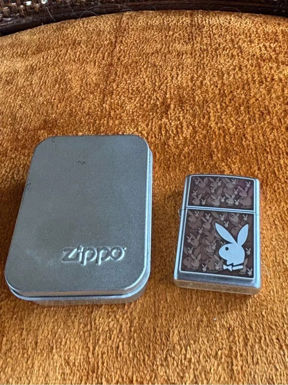 Zippo Playboy Dimensional Emblem Satin Chrome Windproof Lighter NIB Retired USA